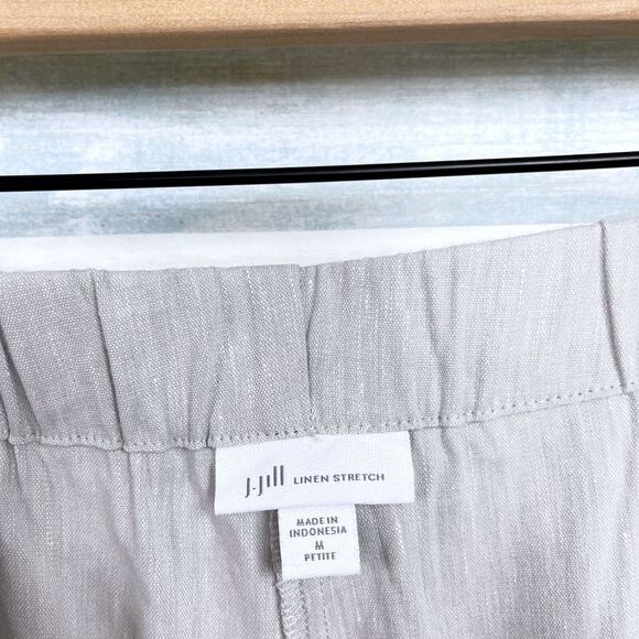 J Jill Linen Stretch Button Hem Ankle Pants Gray Womens MP Medium Petite - Picture 7 of 11